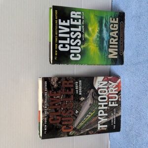 Clive Cussler Lot of 2 Hardback Books Typhoon Fury, Mirage